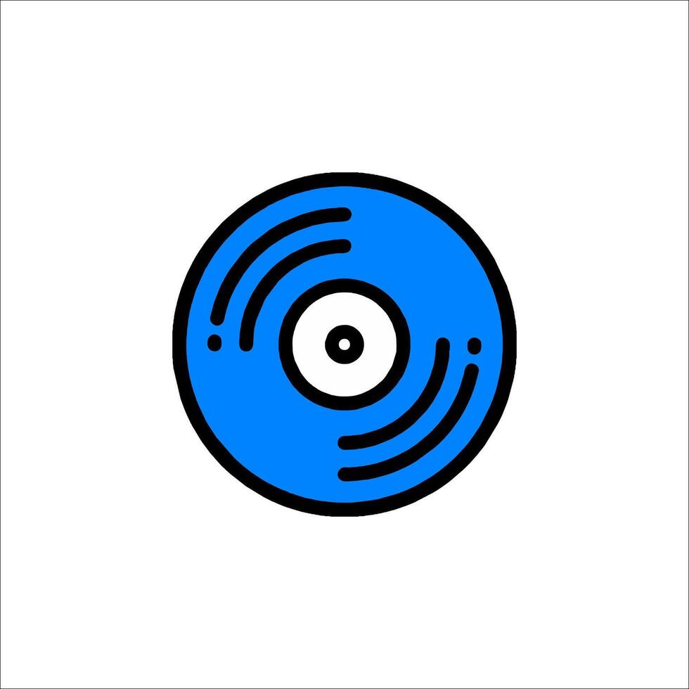 A blue record icon on a white background vector