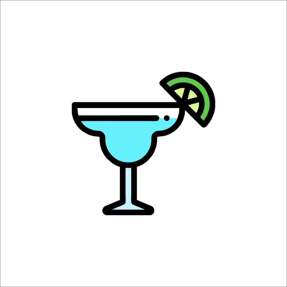 A margarita icon with a slice of lime vector