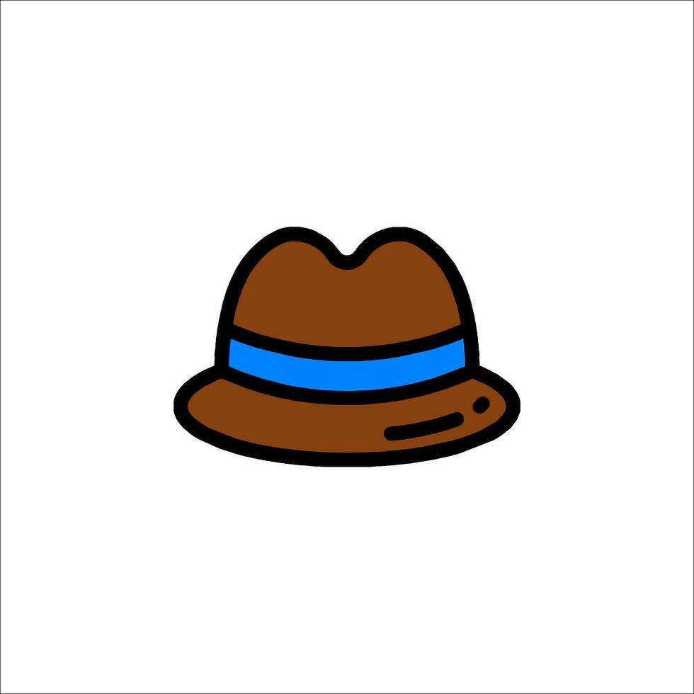 A hat icon with a blue band around it vector