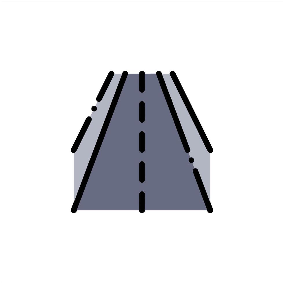 A road with a line going down it vector