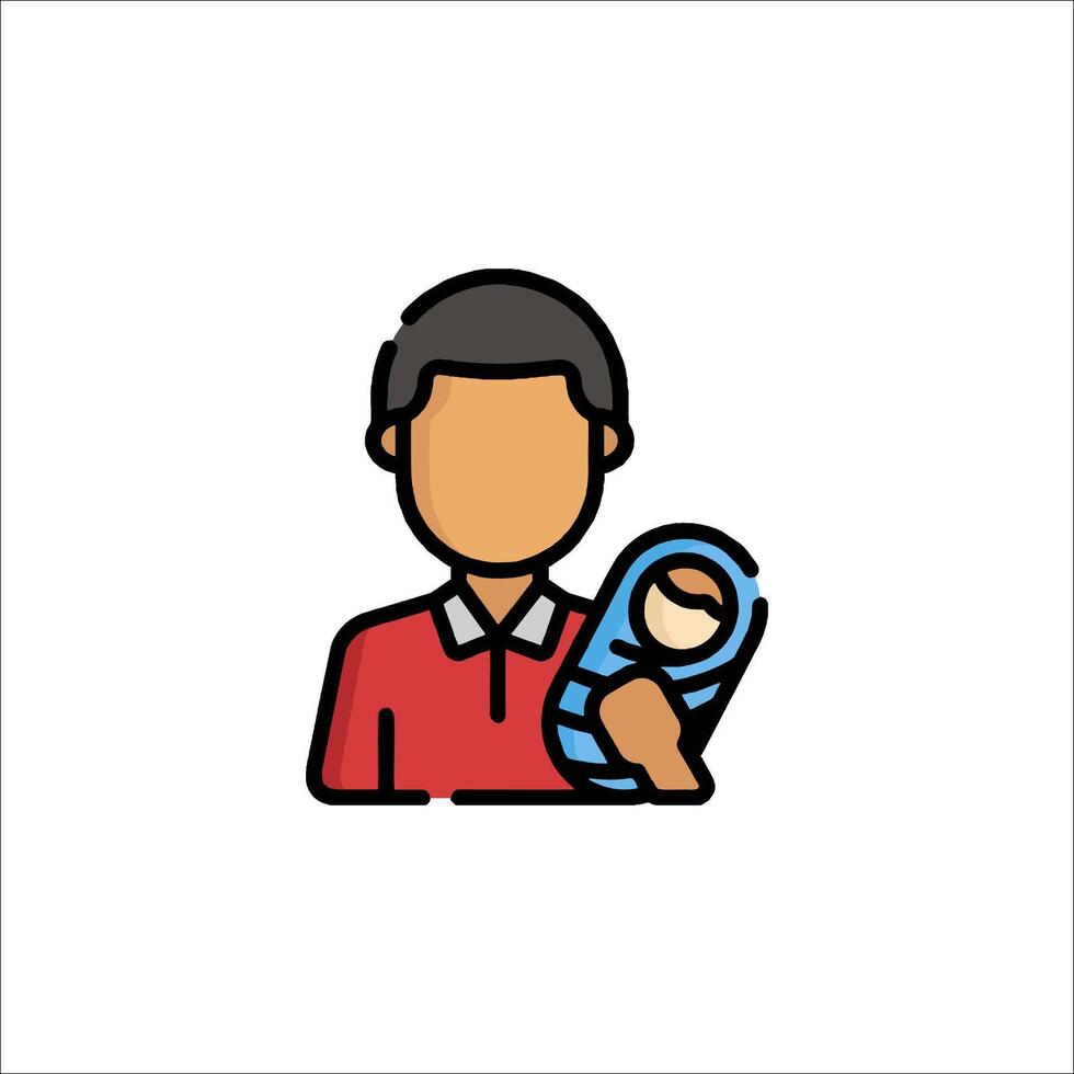 A man holding a baby icon vector