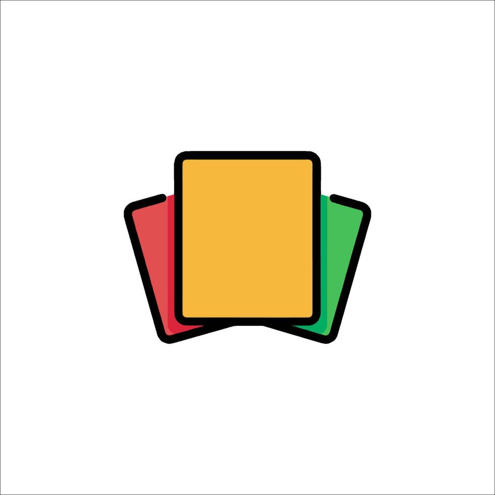 A colorful box with two red and green squares vector