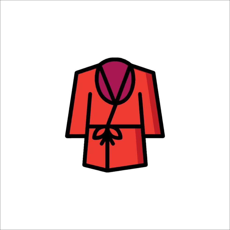 A red robe with a purple bow on it vector