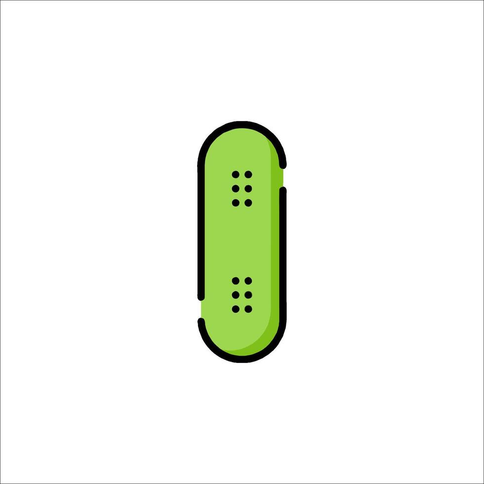 A green skateboard with holes in it vector