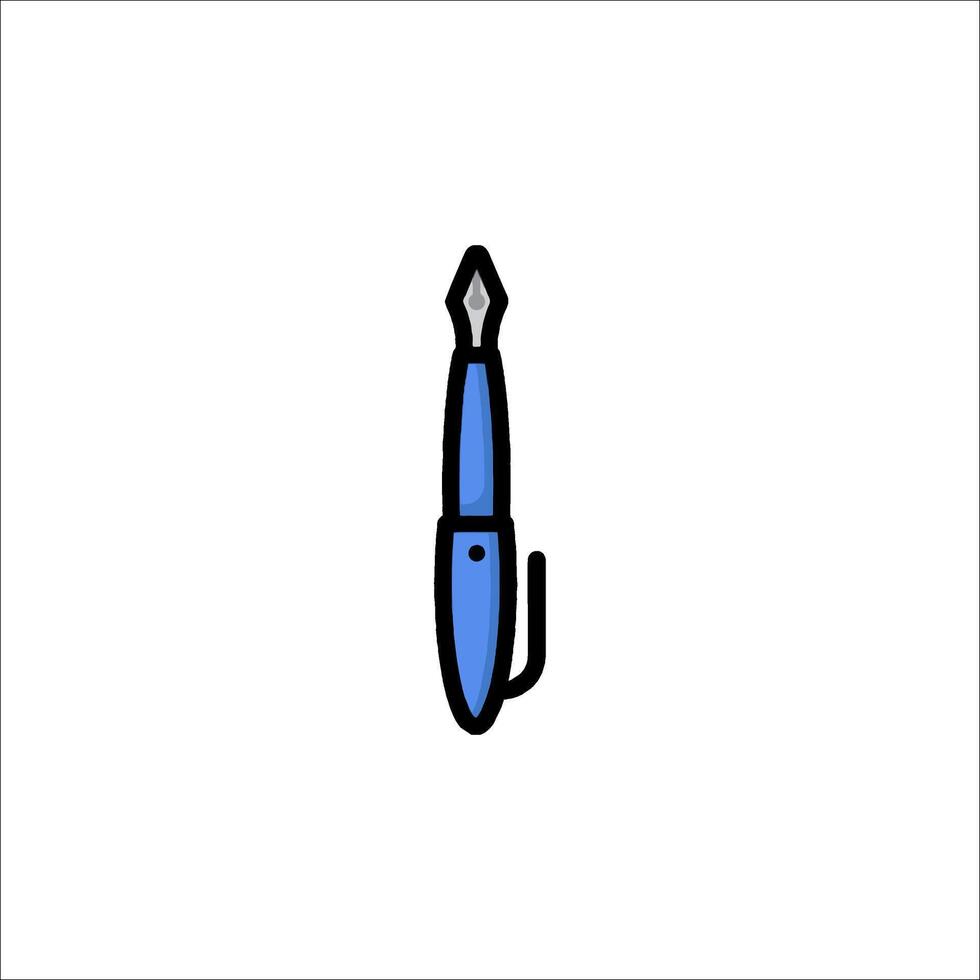 A blue pen with a black handle on a white background vector