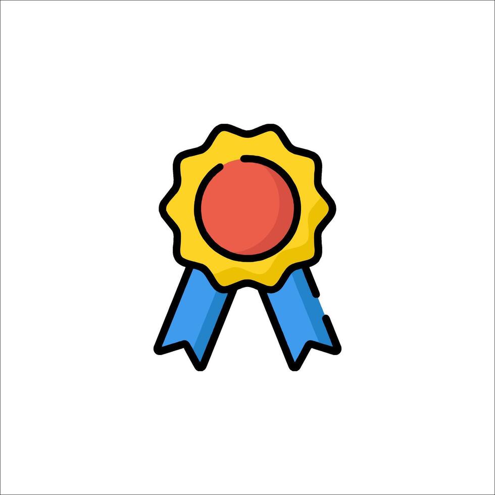 A red star award ribbon icon on a white background vector
