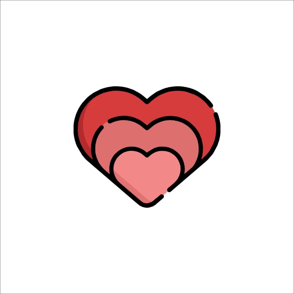 A heart icon with two hearts inside vector