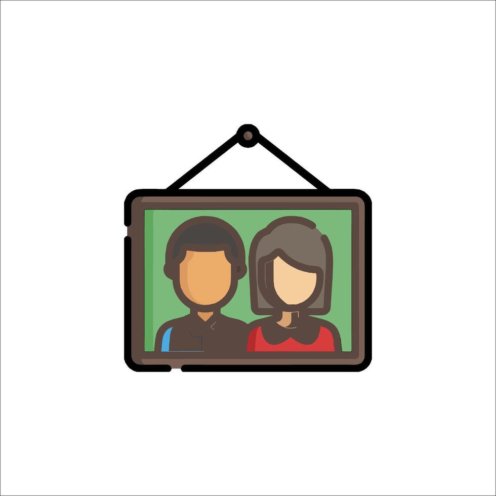 A couple is shown in a frame on a white background vector