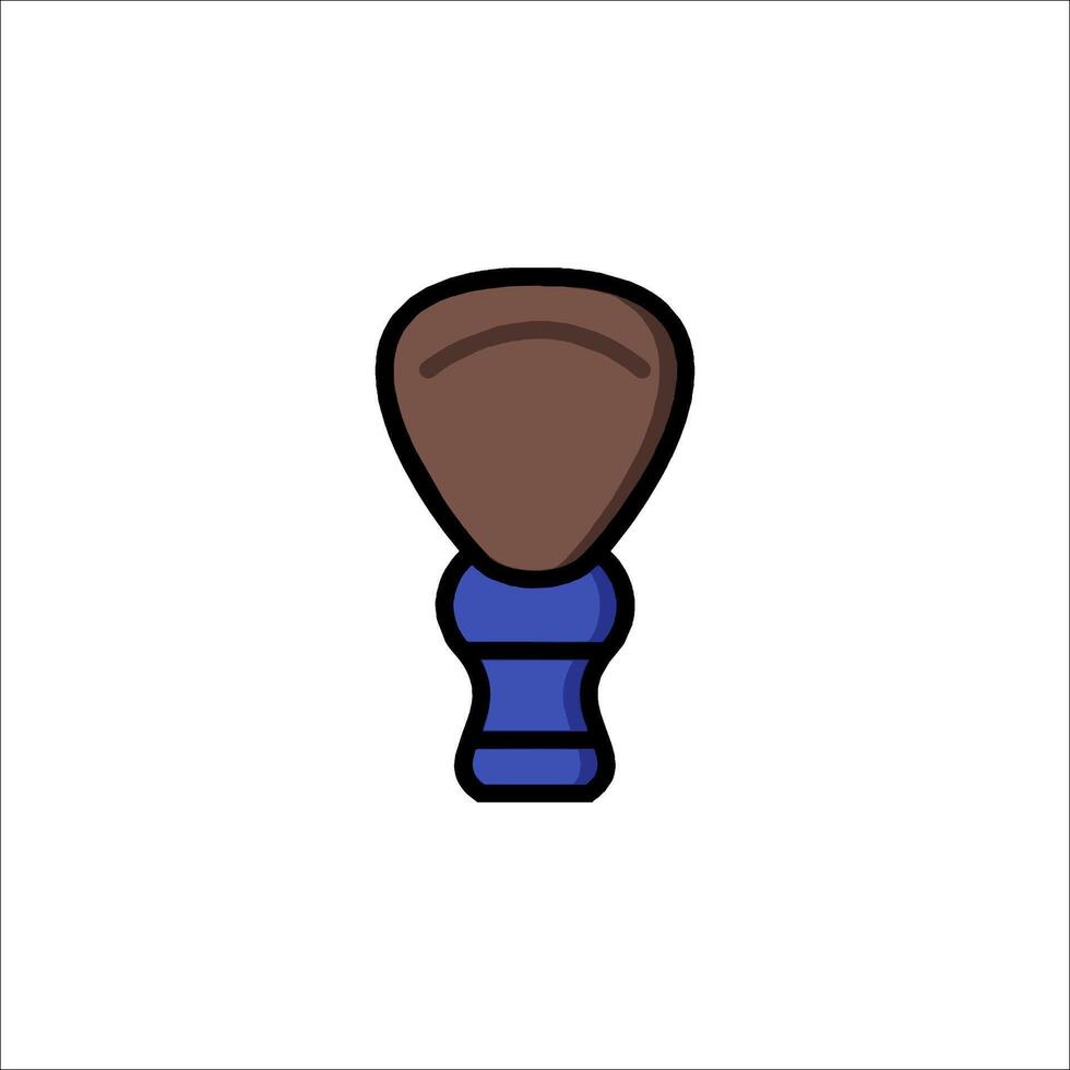 A blue and brown brush icon on a white background vector
