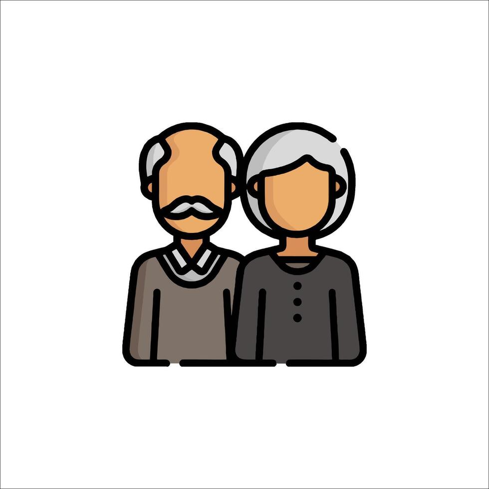 An elderly couple icon on a white background vector