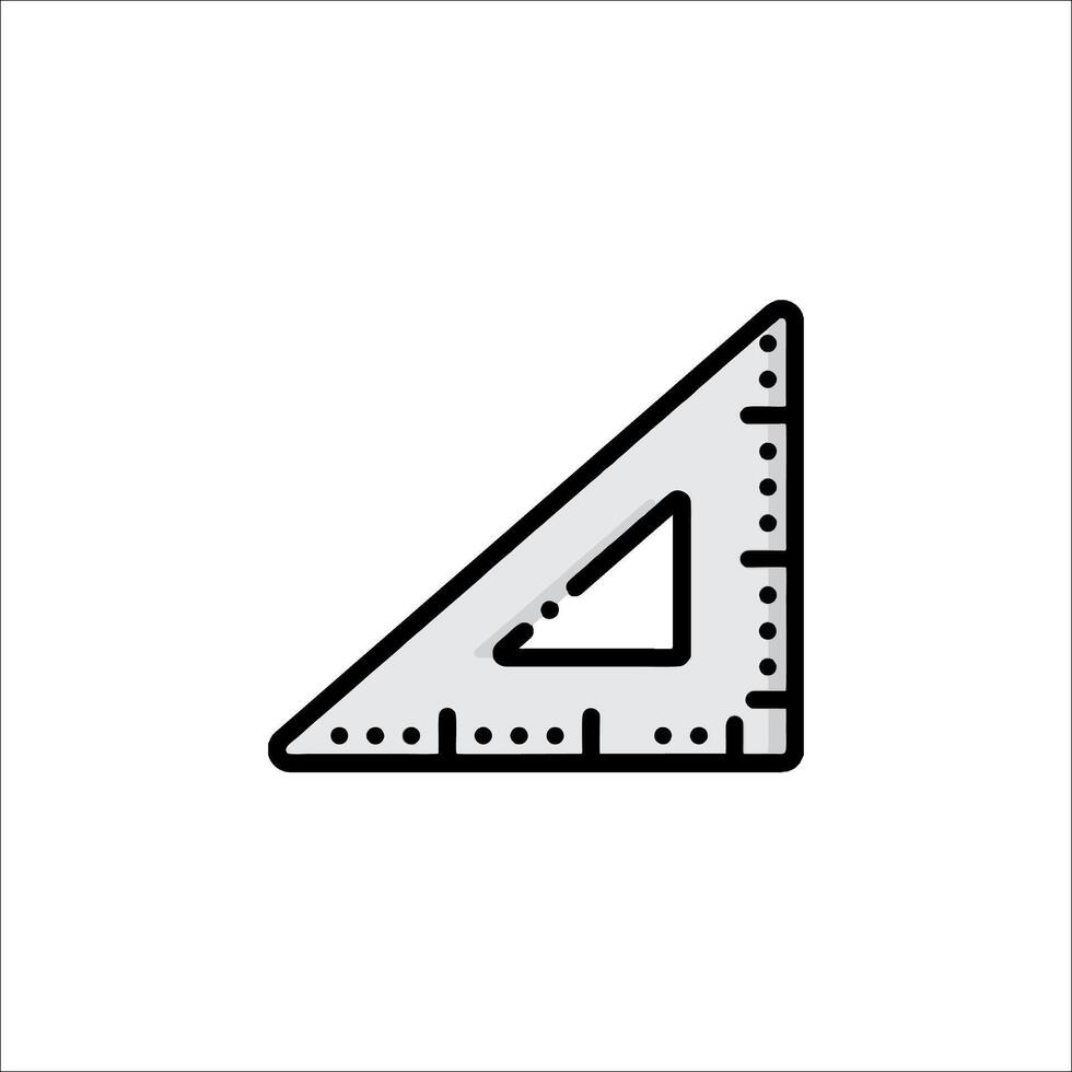 A triangle with a ruler on it vector