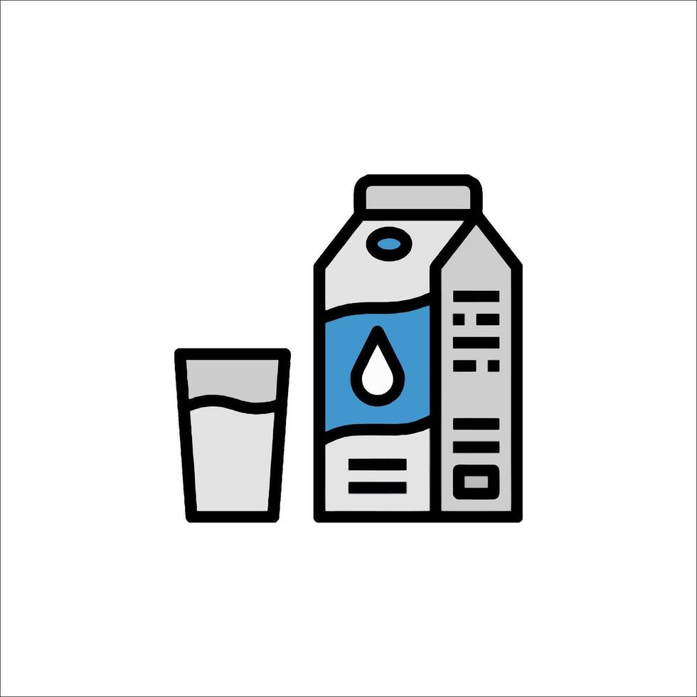 A milk carton and glass of milk vector