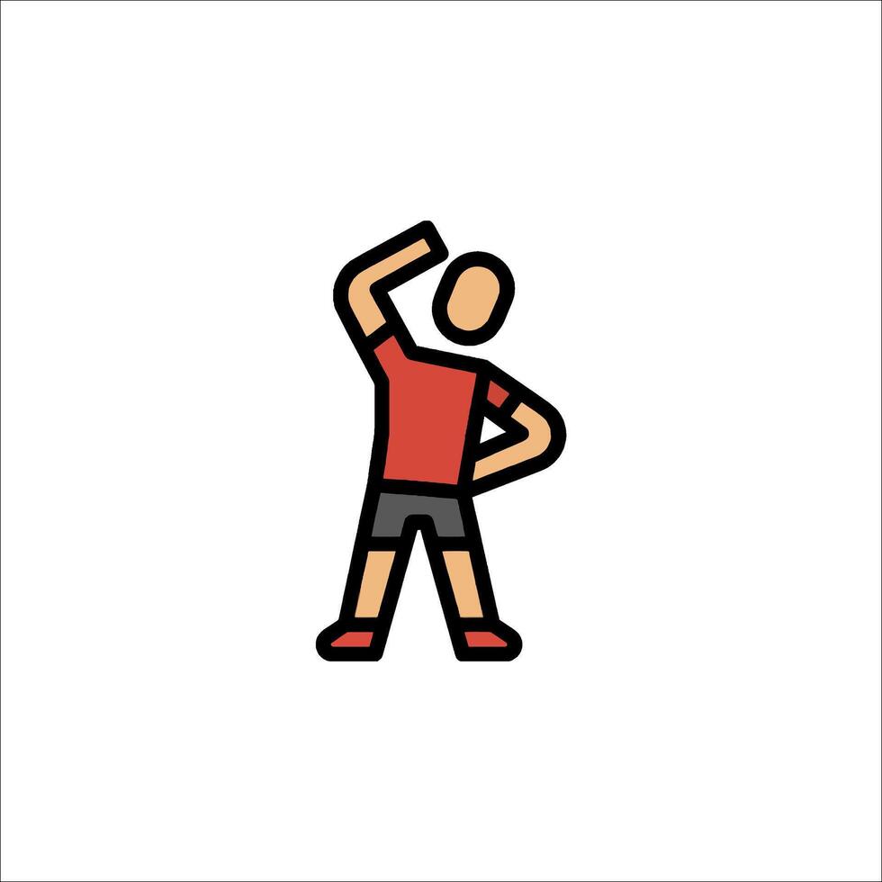A man in a red shirt is doing a handstand vector