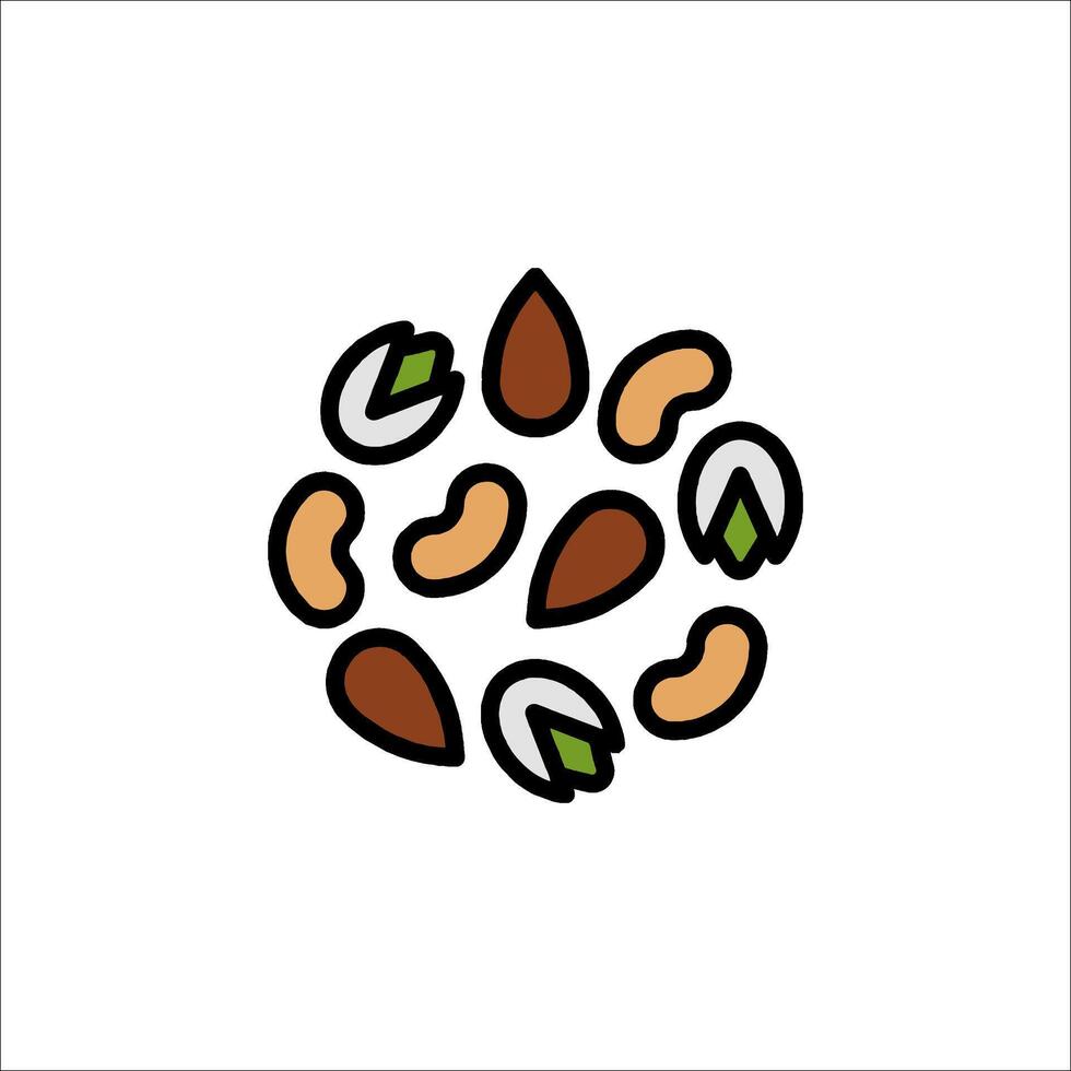 Nuts and nuts in a circle icon vector