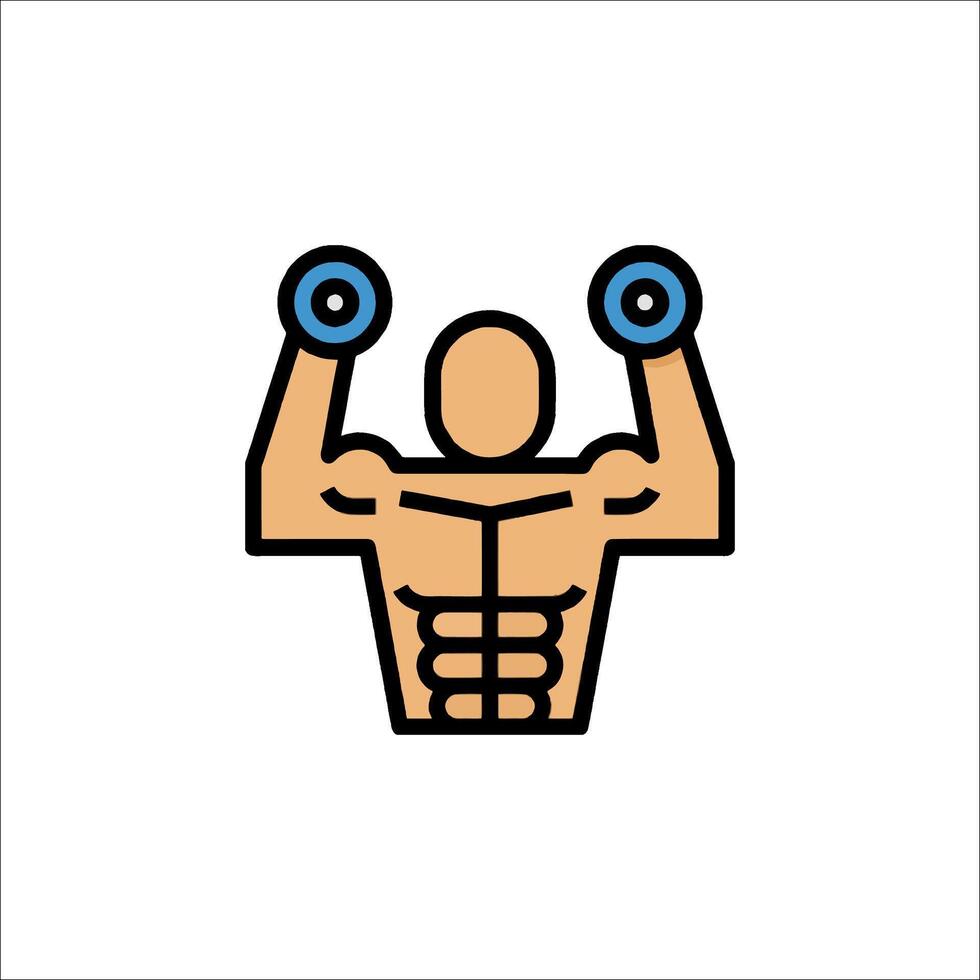 A man lifting weights icon vector