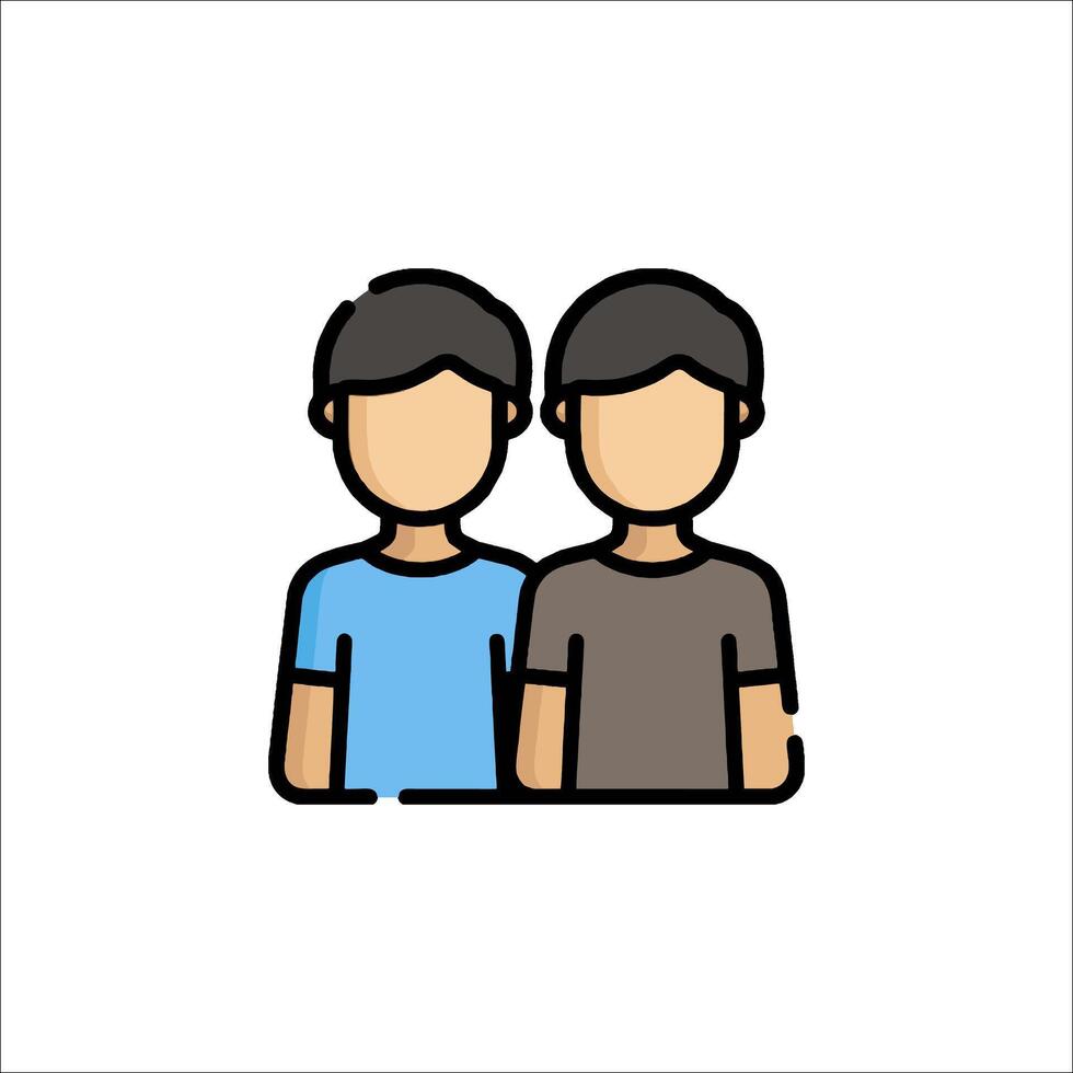 Two men in a line icon on a white background vector