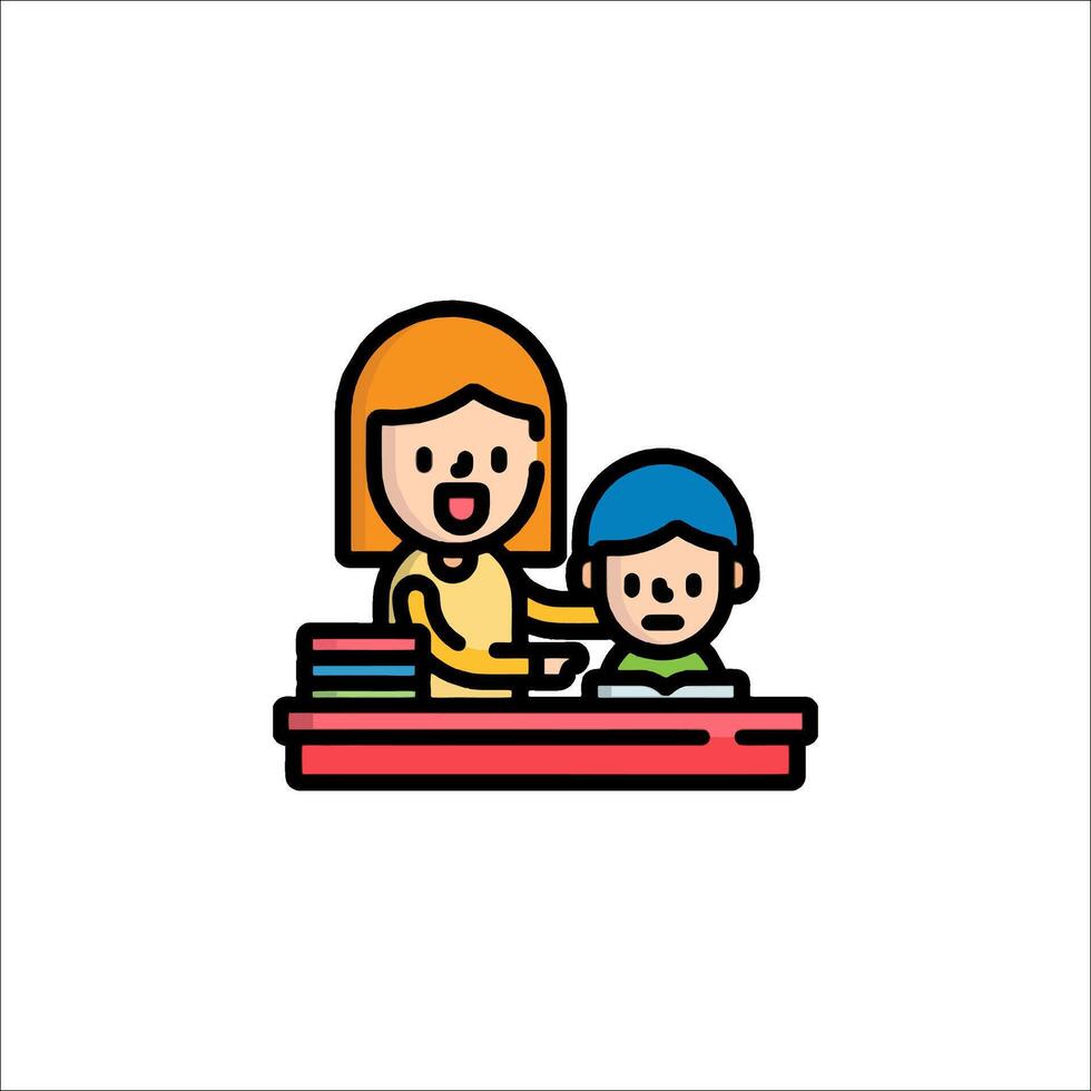 Teacher and student icon illustration vector