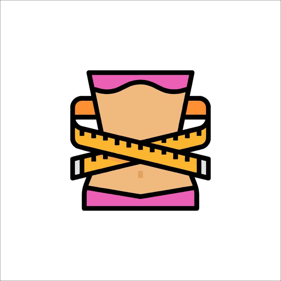 A woman's waist with tape measure around it vector