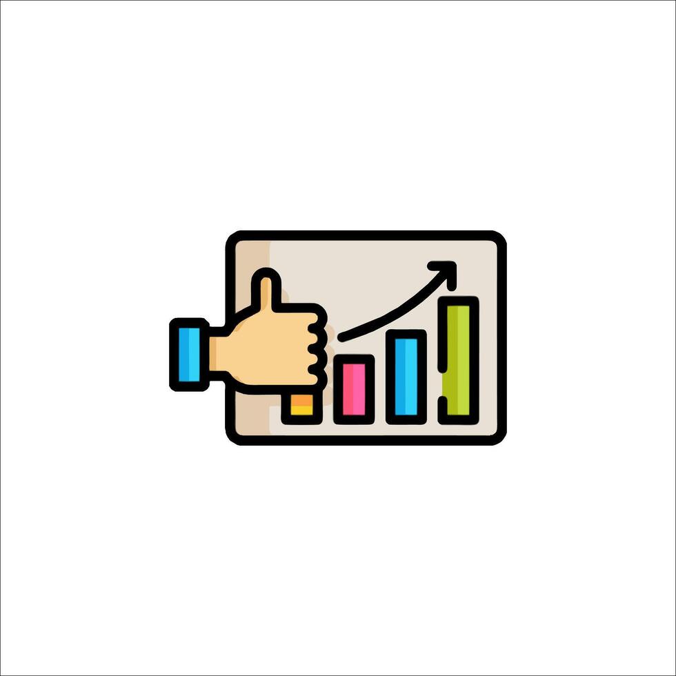 A hand giving a thumbs up to a chart vector