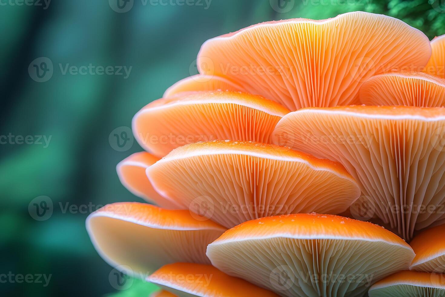 Vibrant Orange Mushrooms in Natural Forest Setting for Nature Lovers and Botanical Studies photo
