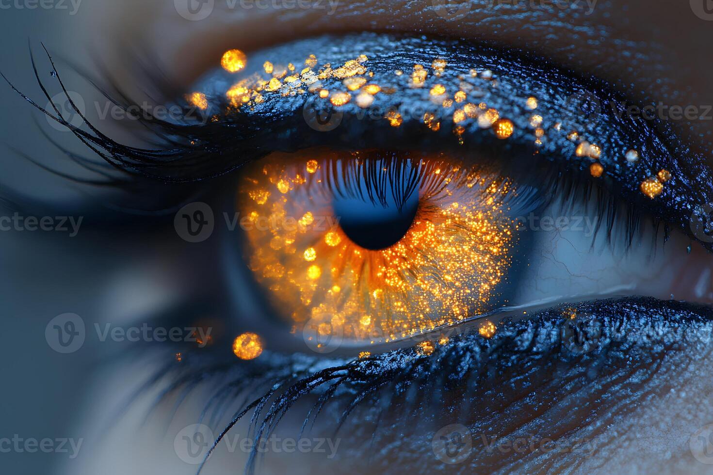 Fantasy Eye with Glittering Cosmic Universe for Creative Design photo