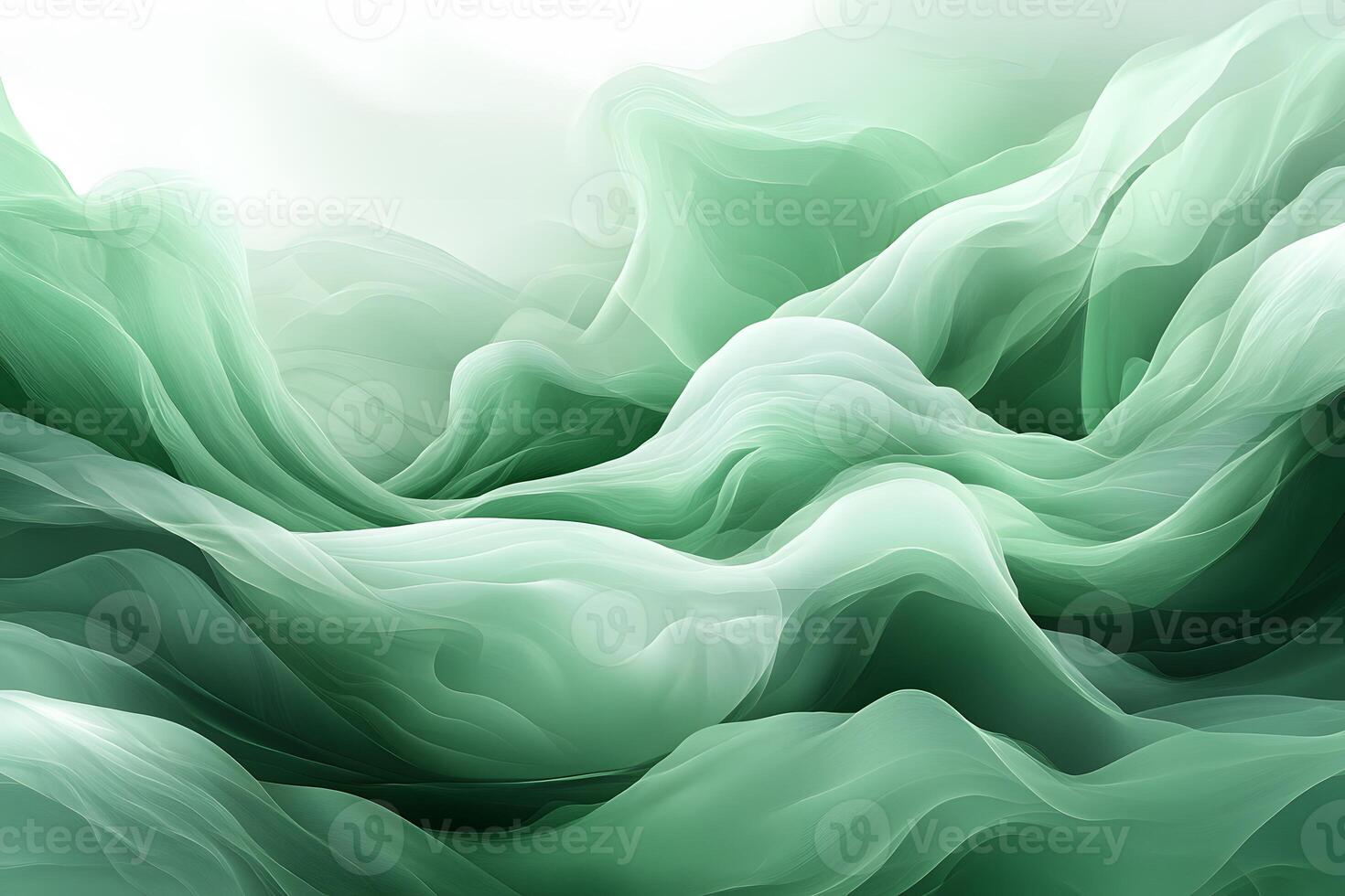 Abstract Green Waves for Nature-Inspired Design and Calm Backgrounds photo