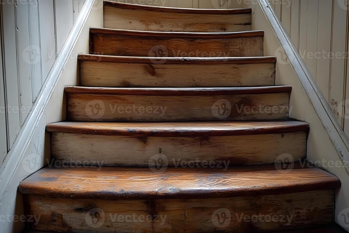 Rustic Wooden Staircase in Cozy Home Interiors for Vintage Design Inspiration photo