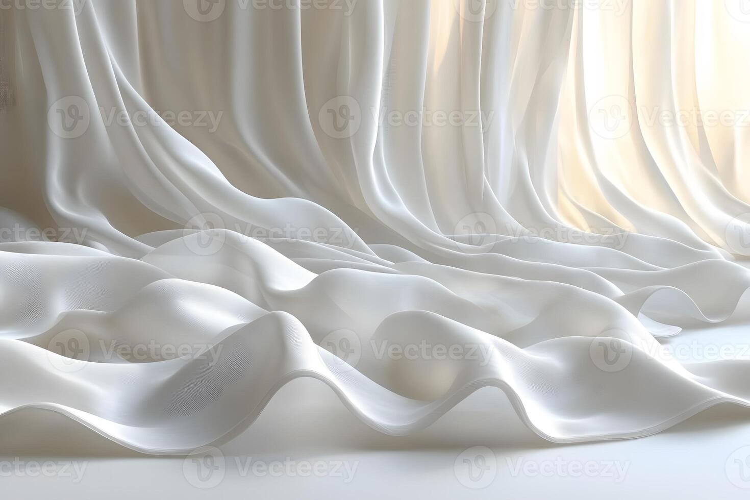 Ethereal White Fabric Waves for Elegant Design and Decor Concepts photo