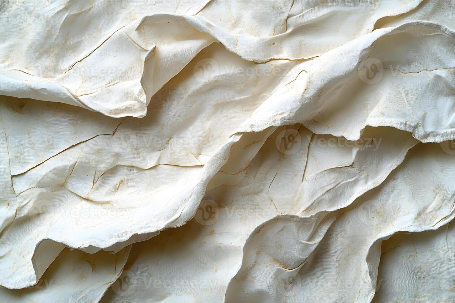 Textured Abstract Background with White Crumpled Paper Layers for Artistic Design photo