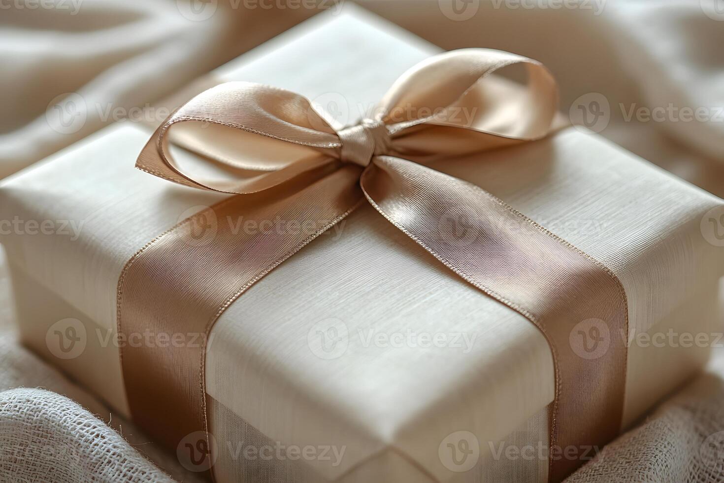 Elegant Gift Box with Satin Ribbon for Celebrations and Events photo