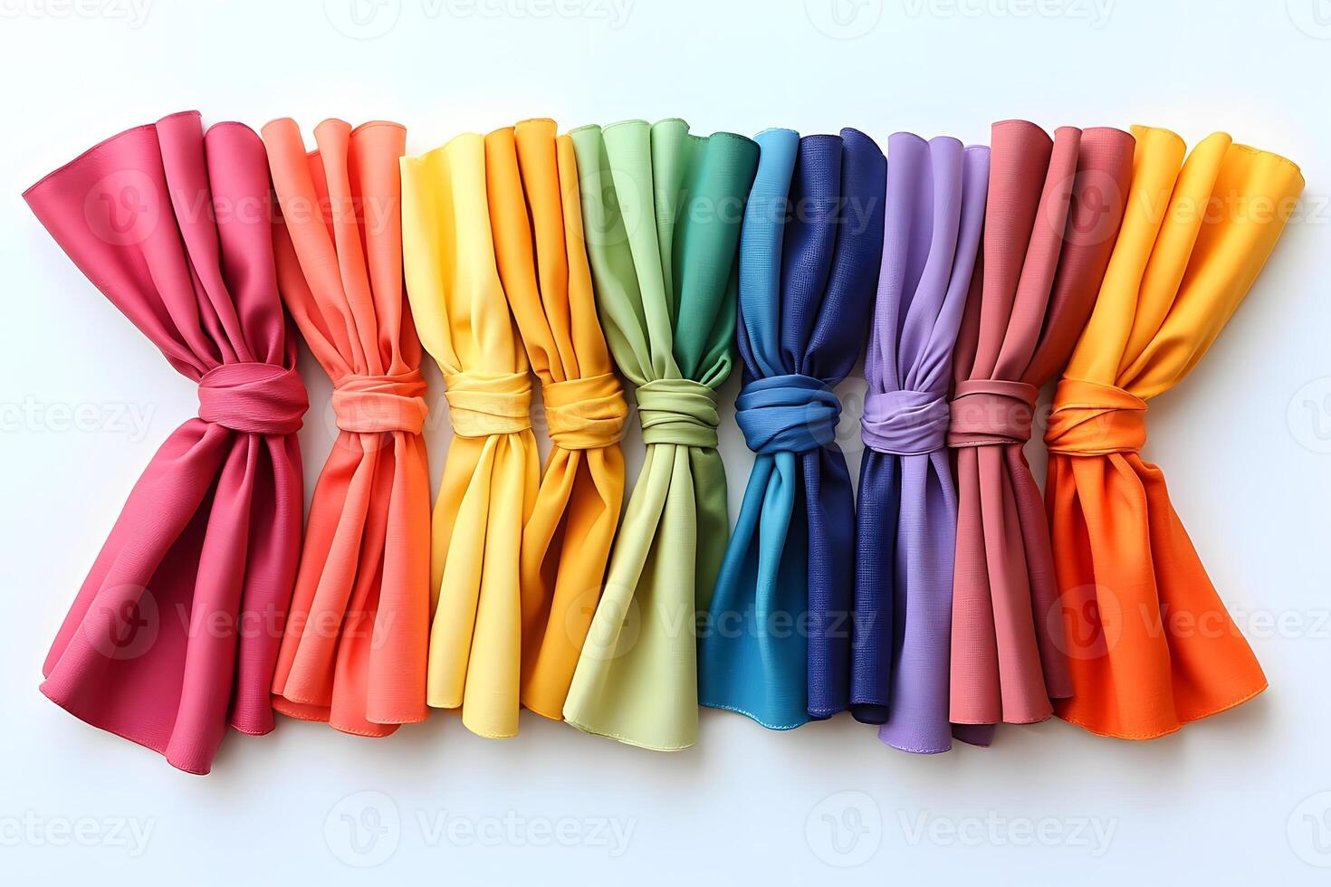 Vibrant Rainbow Fabric Arrangement for Creative Design Inspiration photo