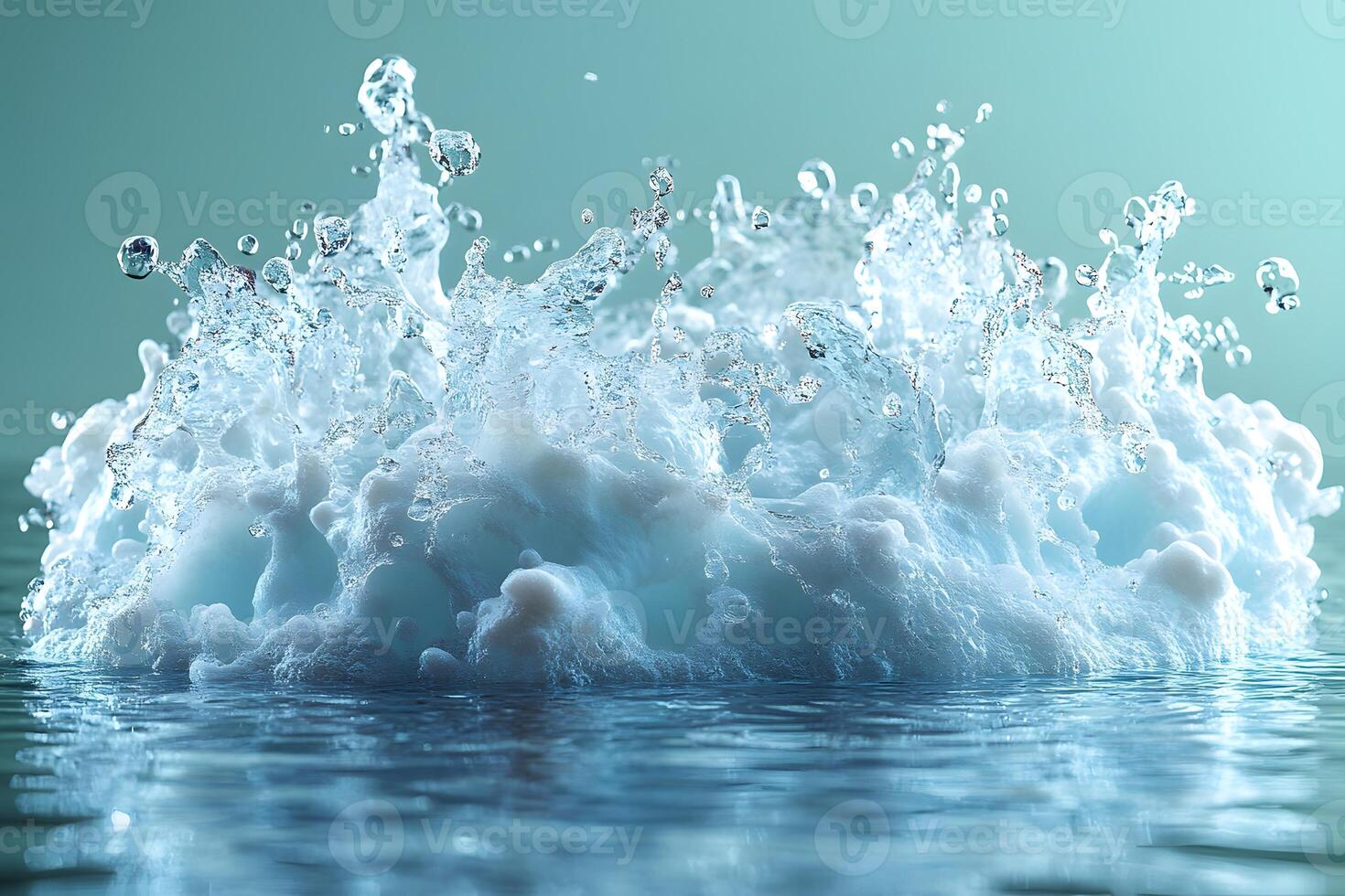 Dynamic Water Splash with Droplets in Motion for Background Design photo