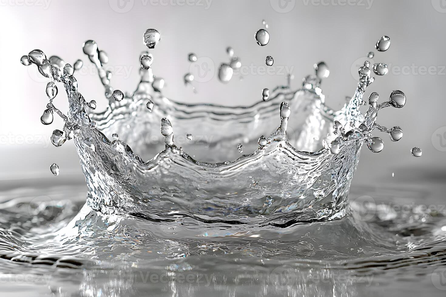 Dynamic Water Splash on Smooth Surface - Perfect for Abstract Design, Poster or Background photo