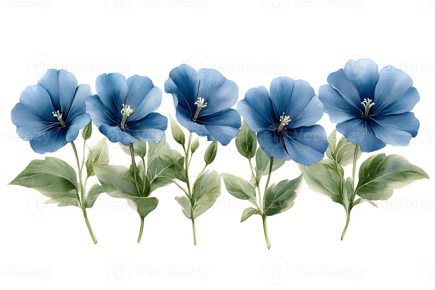 Elegant Blue Hibiscus Floral Pattern for Botanical Print Design photo