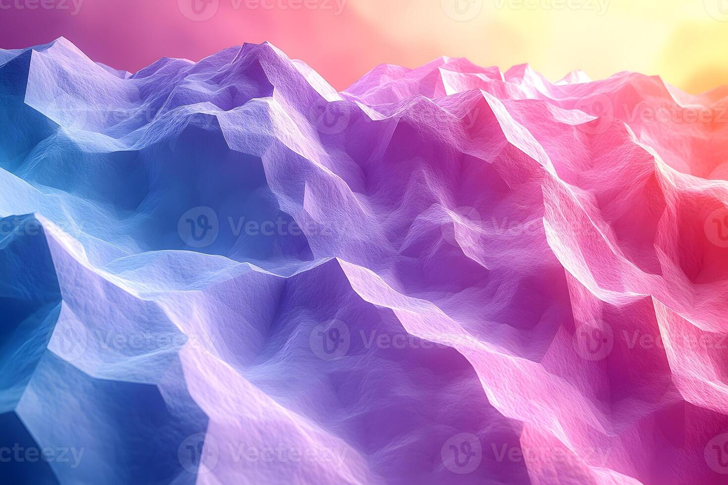 Vibrant Abstract Landscape with Colorful Gradient Peaks for Modern Wall Art and Design photo