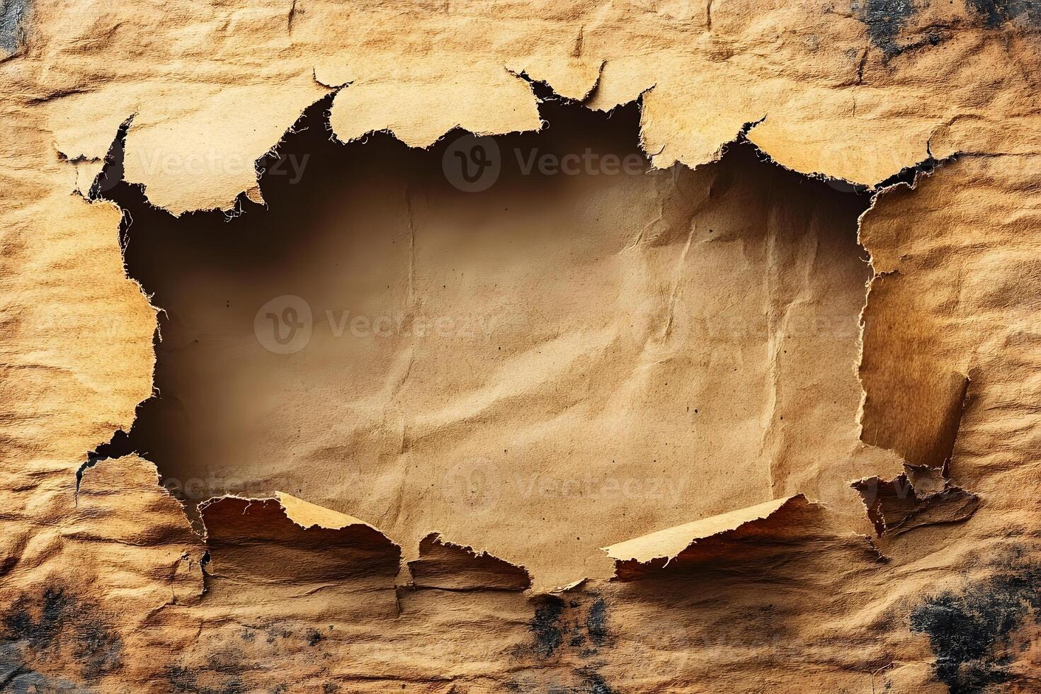 Torn Vintage Paper Texture for Creative Design and Background Concepts photo