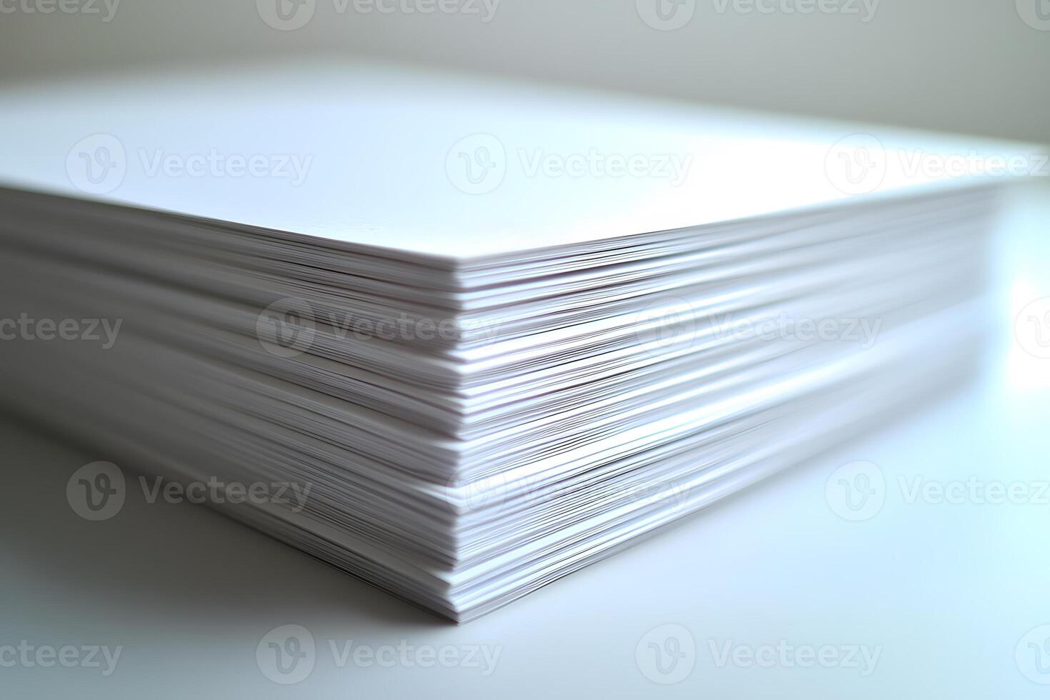 Stack of White Printer Paper for Office or School Use photo