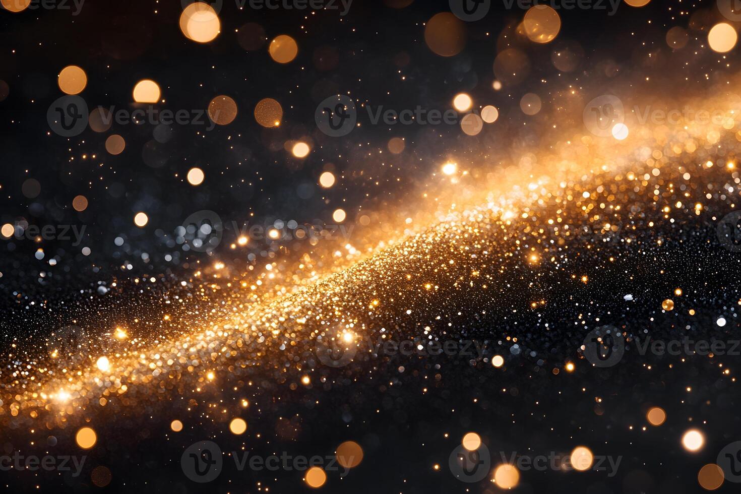 Sparkling Gold and Black Abstract Background for Festive Design and Digital Art photo