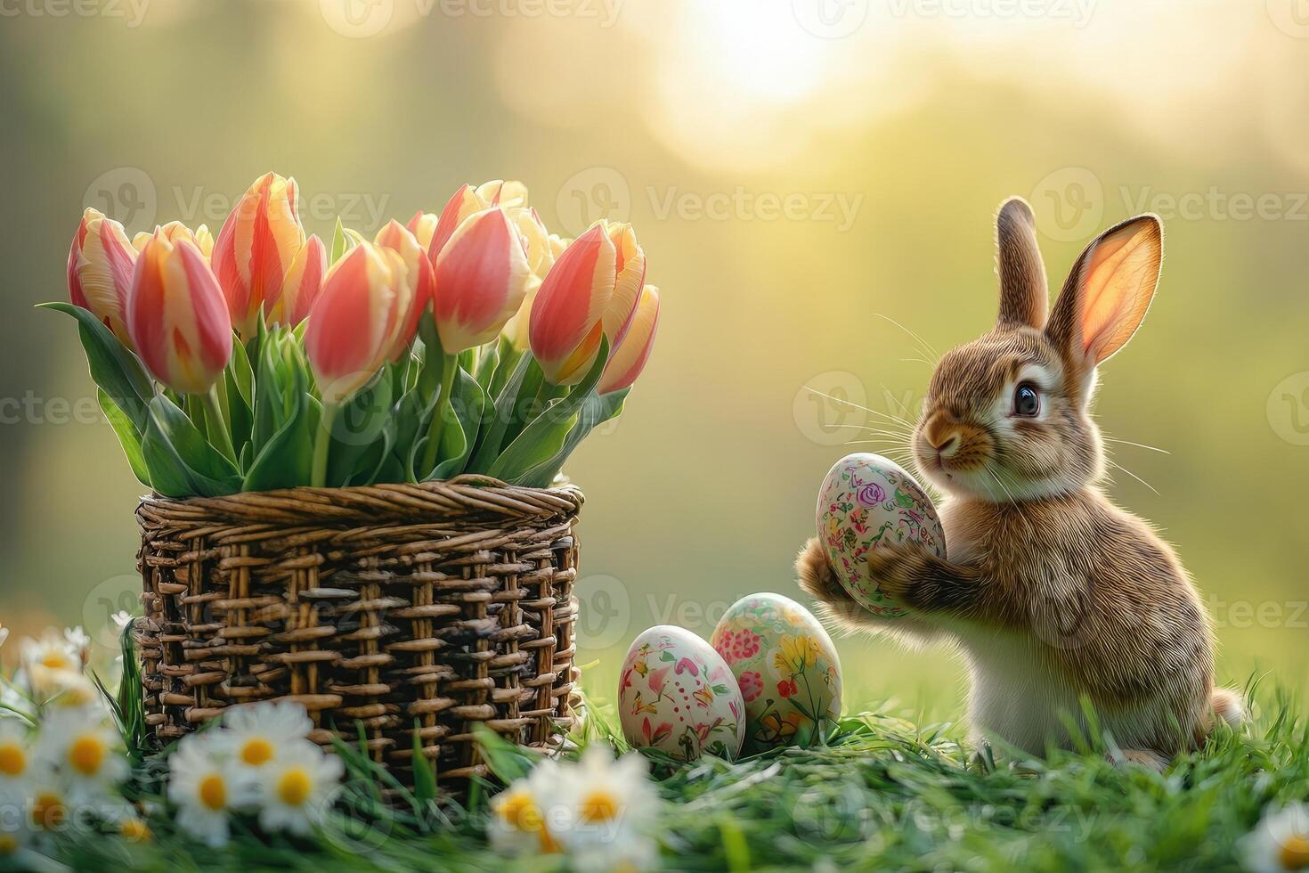 Lovely Easter Basket of Flowers Lovely Easter Basket of Flowers
