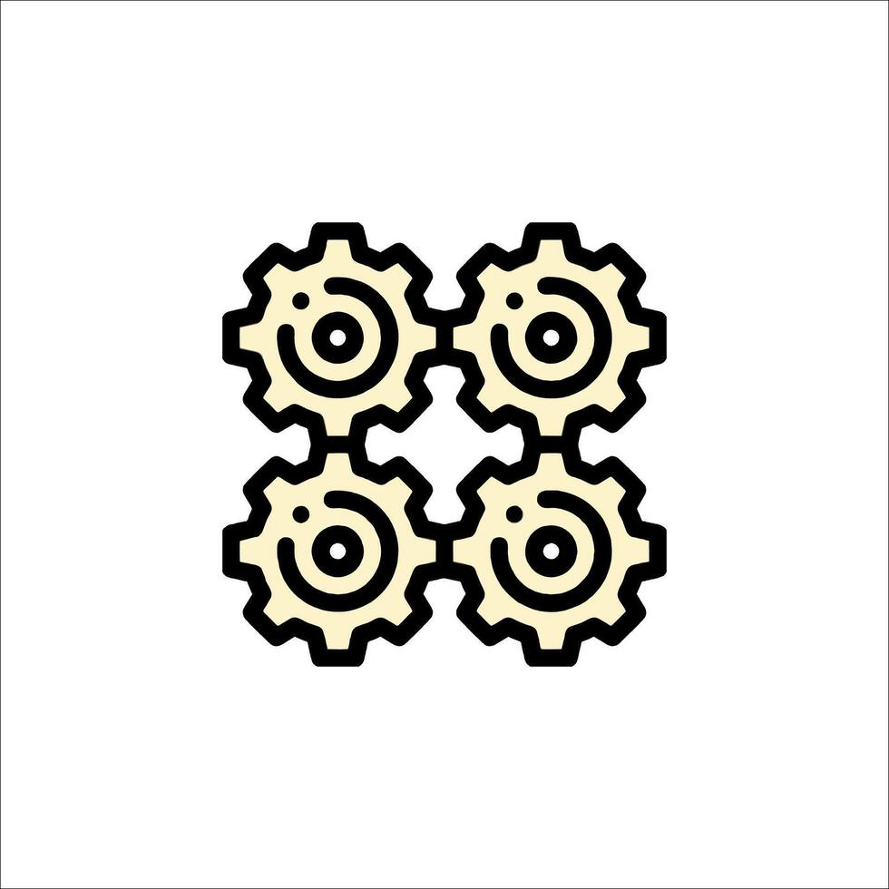 Four gears icon on white background vector