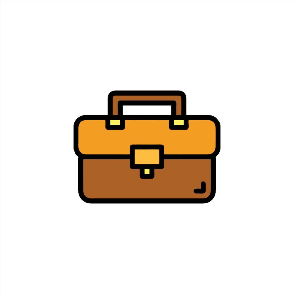 A brown briefcase icon on a white background vector