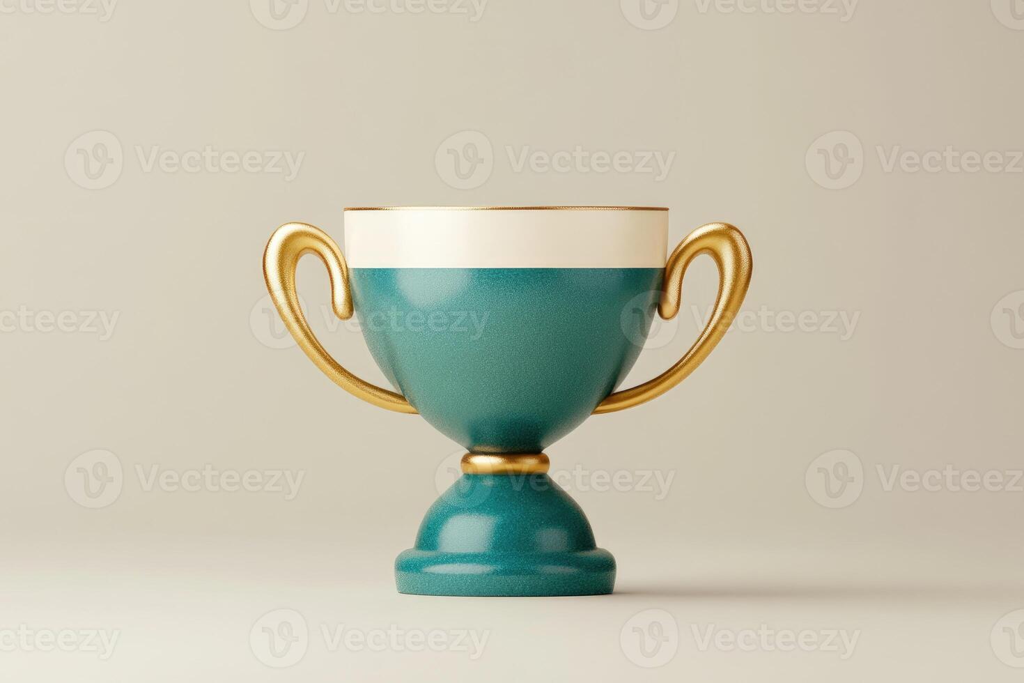 Elegant green and gold trophy celebrating victory and achievement photo