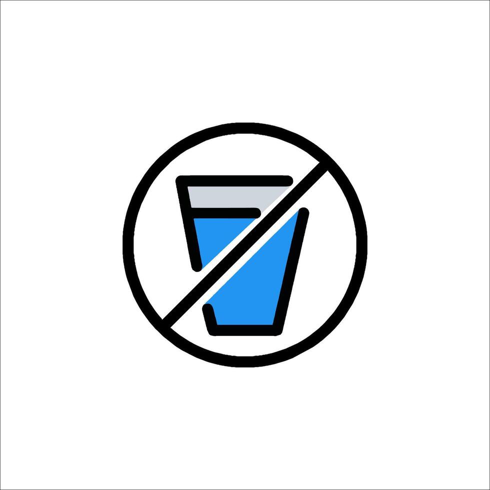 No drinking water icon vector