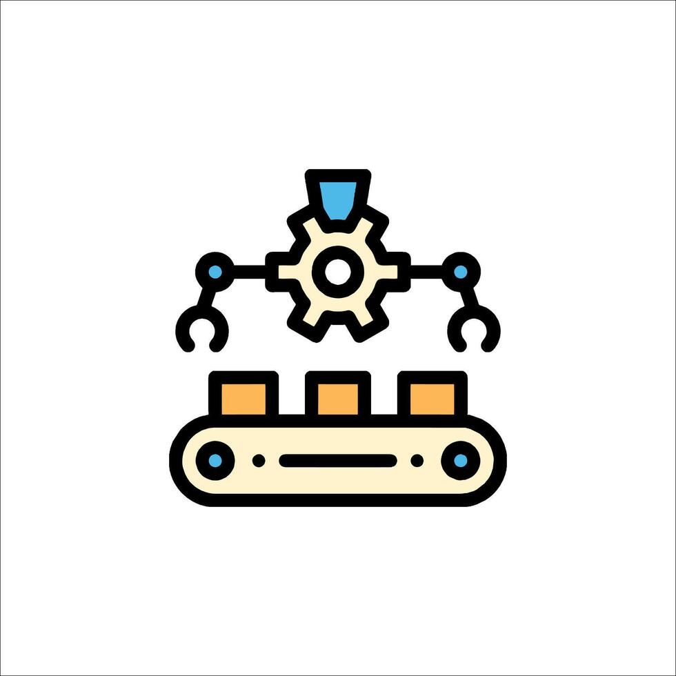 A robot with gears and gears on top of it vector