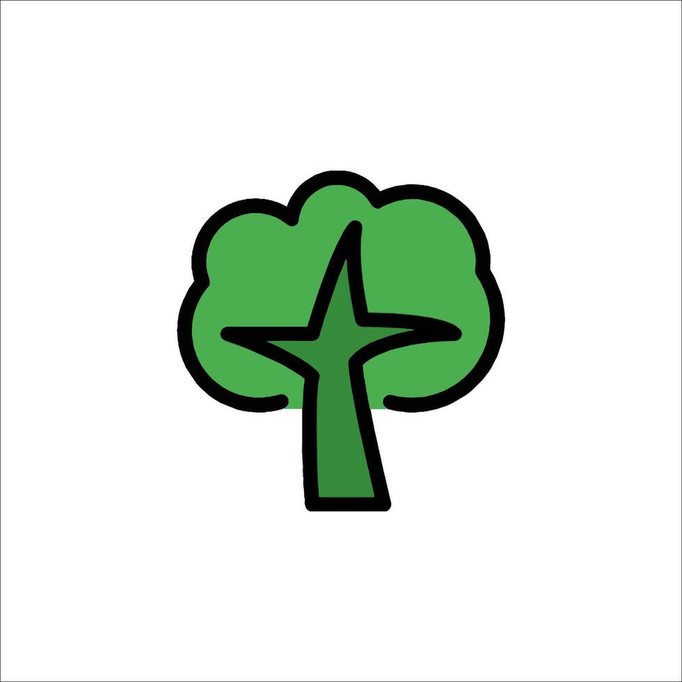A green tree icon on a white background vector