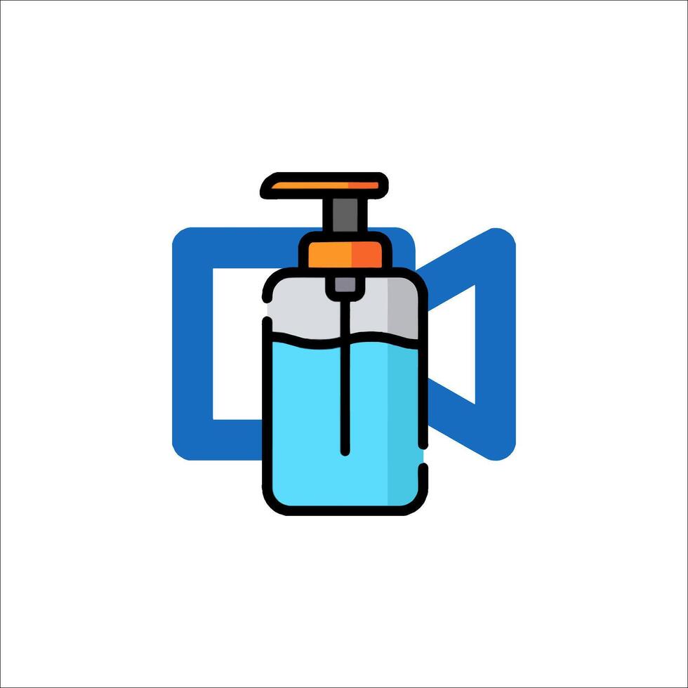 A bottle of soap and a bottle of liquid vector