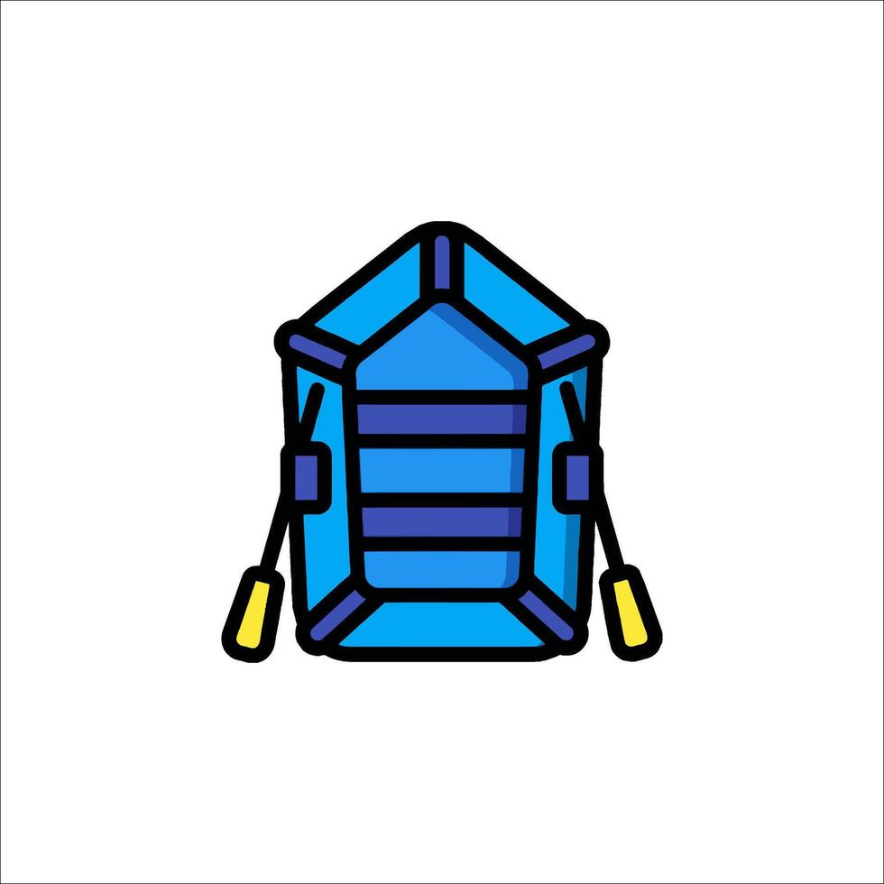 A blue backpack icon on a white background vector