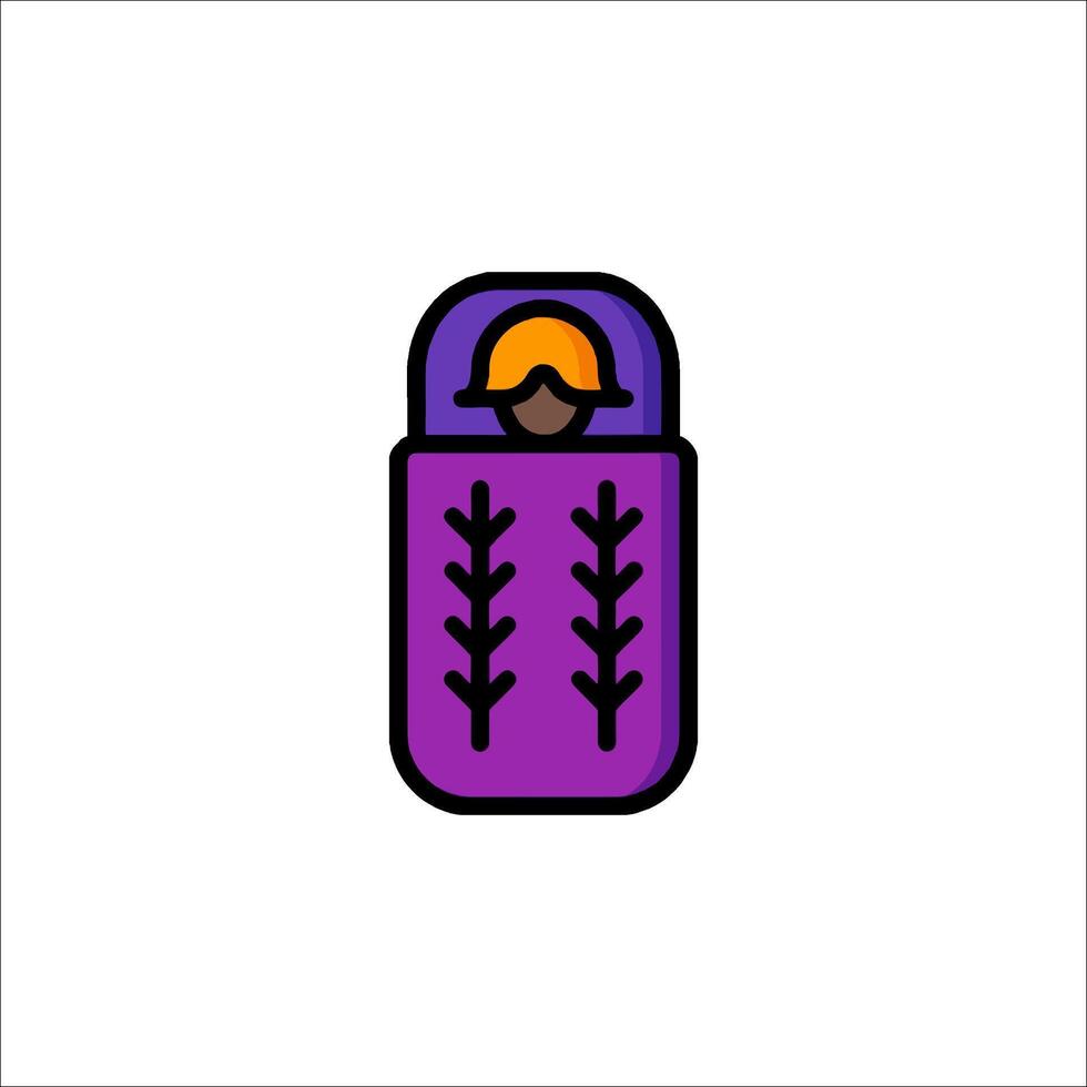 A purple bag with a person inside it vector