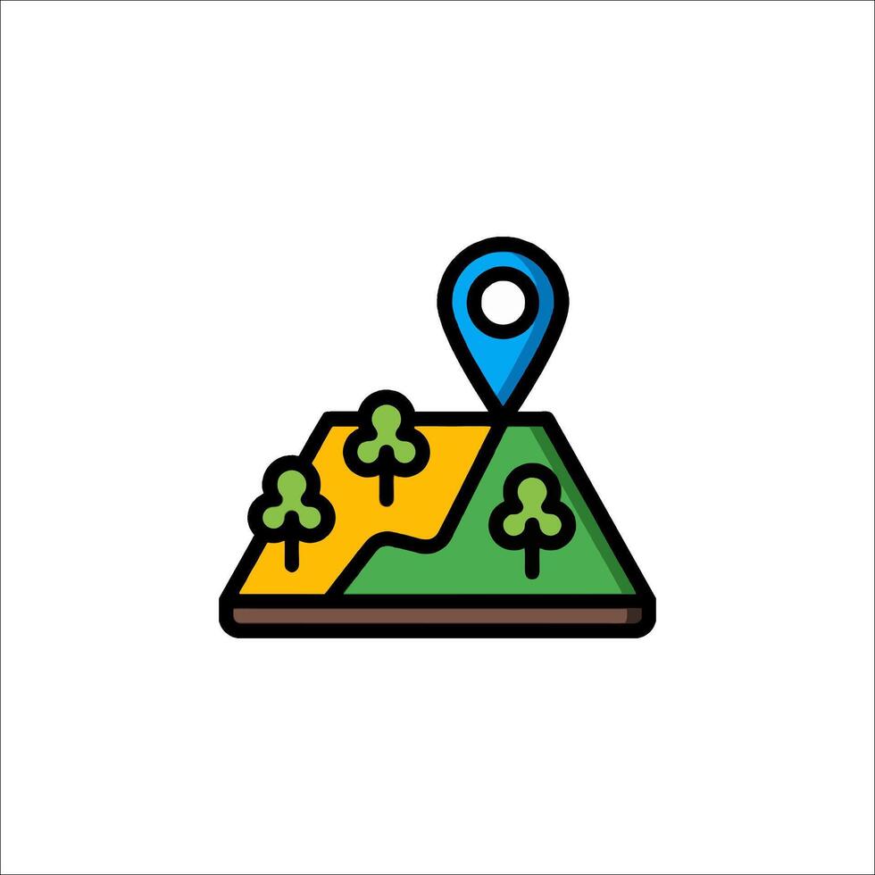 A map icon with a pin pointing to a location vector