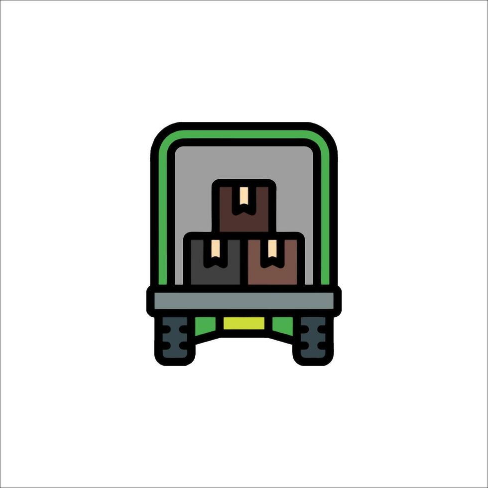 A truck with a load of boxes on it vector
